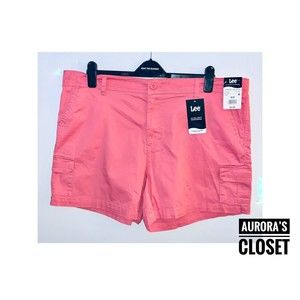 Lee 20 Pink Cargo Shorts Mid Rise 5 In Lovat Coral Utility NWT